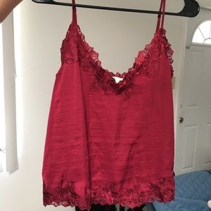 Wine Lace Trim Cami